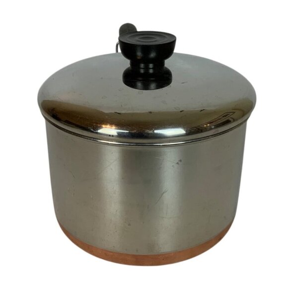 Vintage Revere Ware 2 Qt Tall Copper Clad Stainless Steel Saucepan Lid 1981 - Picture 5 of 10